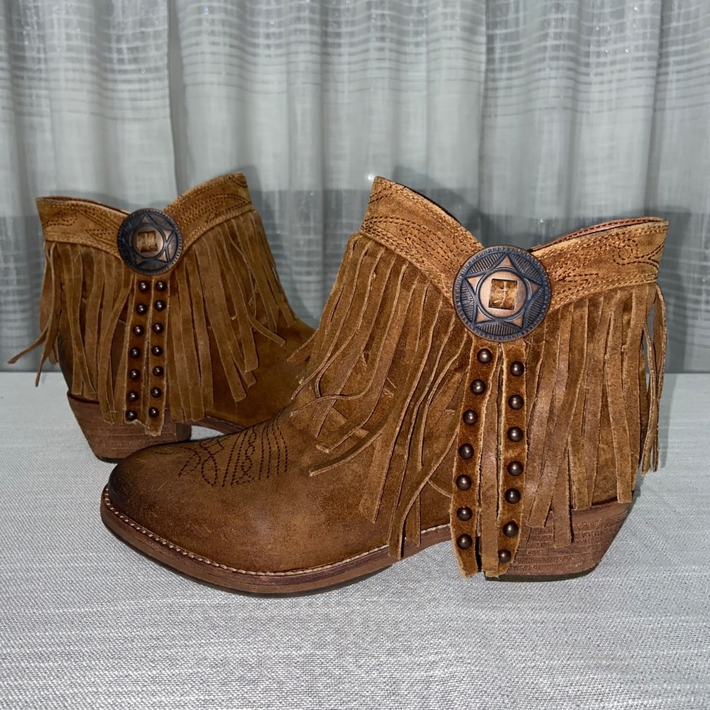 Sam Edelman Sidney Fringe Ankle Boots ZS 6.5